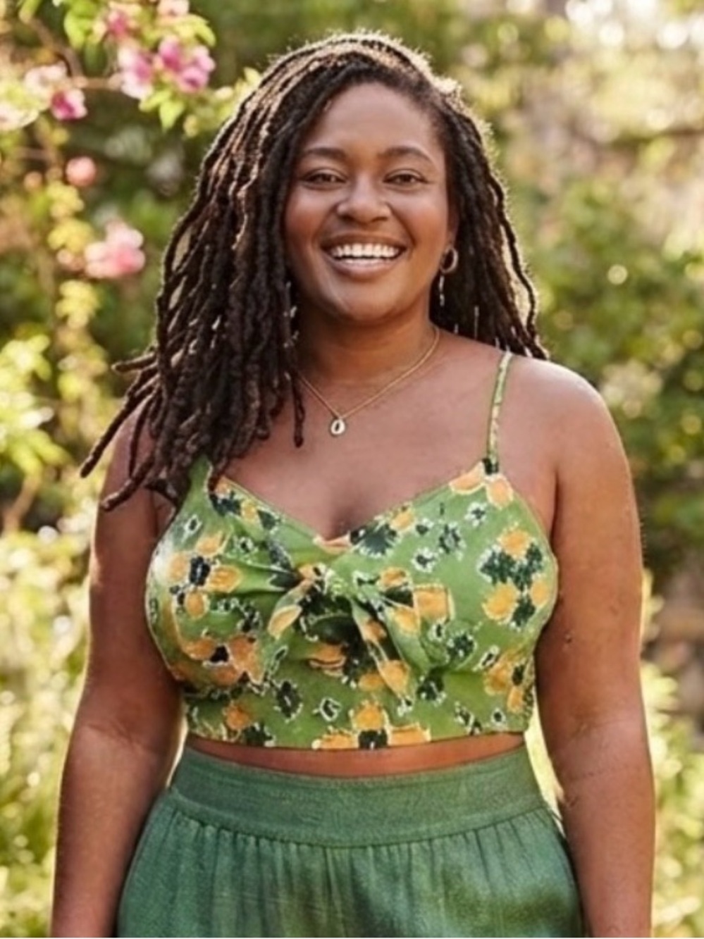 aerie Tie Front Fitted Crop Top